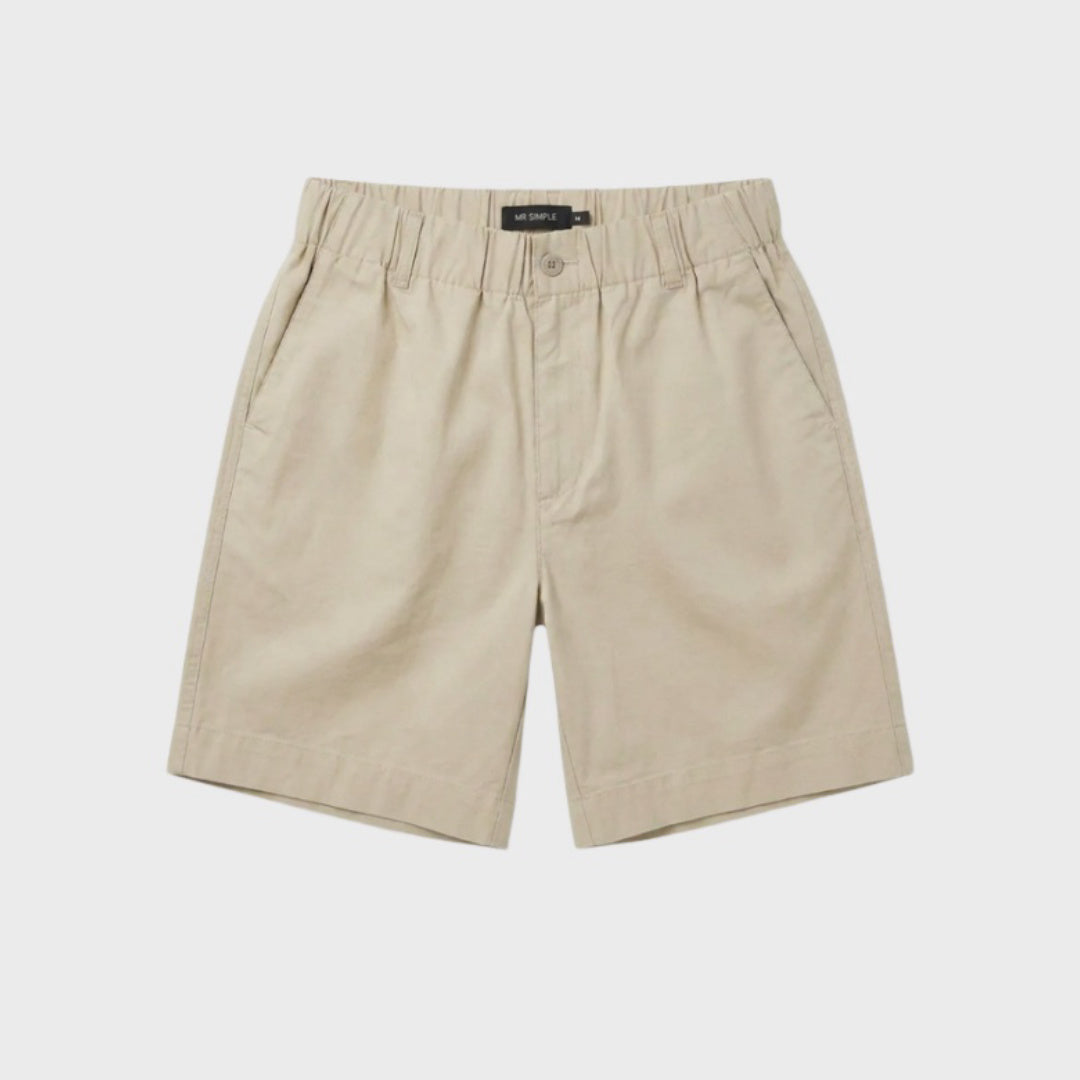Chad Elastic Waist Relaxed Short | Vintage Stone — front view