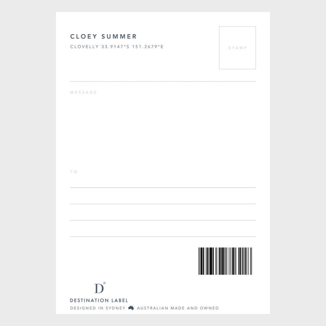 Postcard | Cloey Summer — writable barcoded back