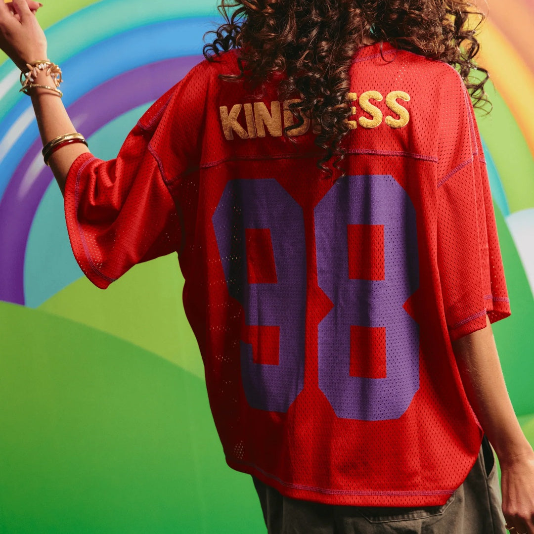 The Shine Bright Mesh Tee | Red — garment detail