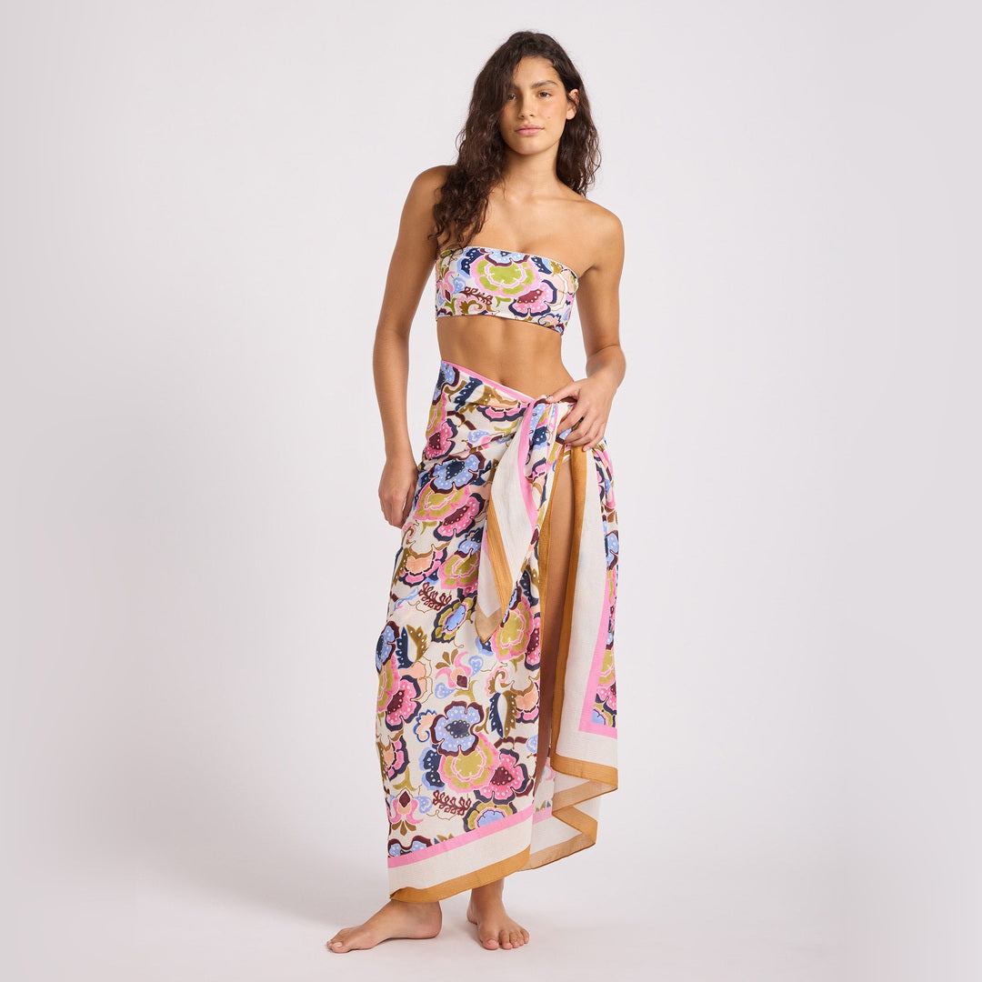 Floral Sarong | Vanilla image 2