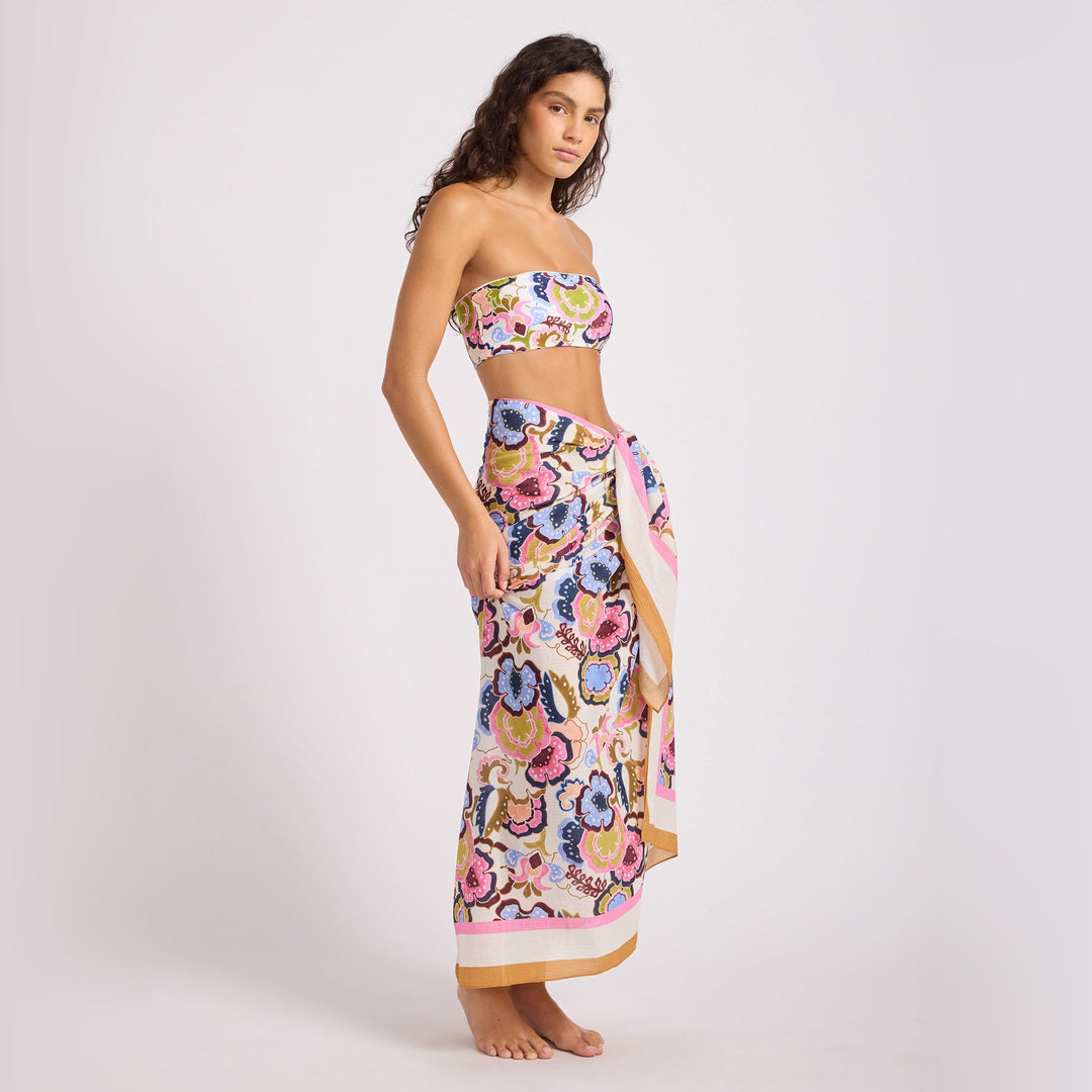 Floral Sarong | Vanilla image 3