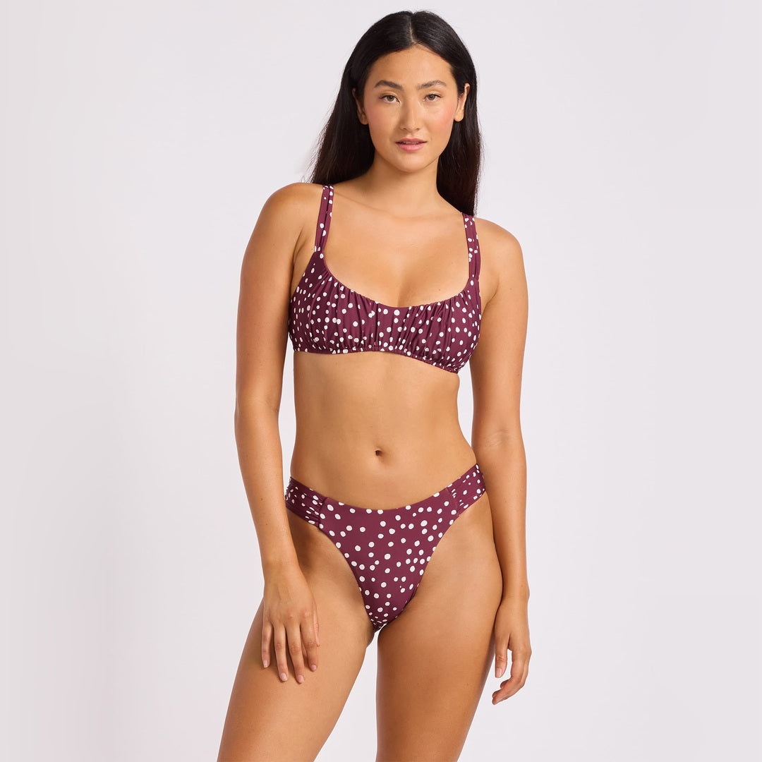 High Leg Ruched Side Pant | Dark Burgundy image 1
