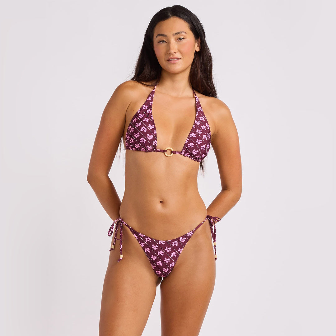 Tie Side Rio Pant | Dark Burgundy image 1