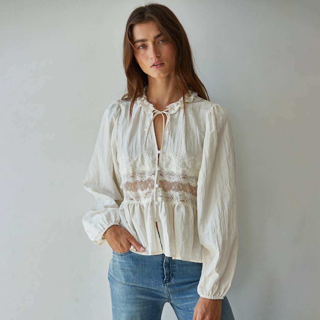 Sheer Lace Blouse | Off White