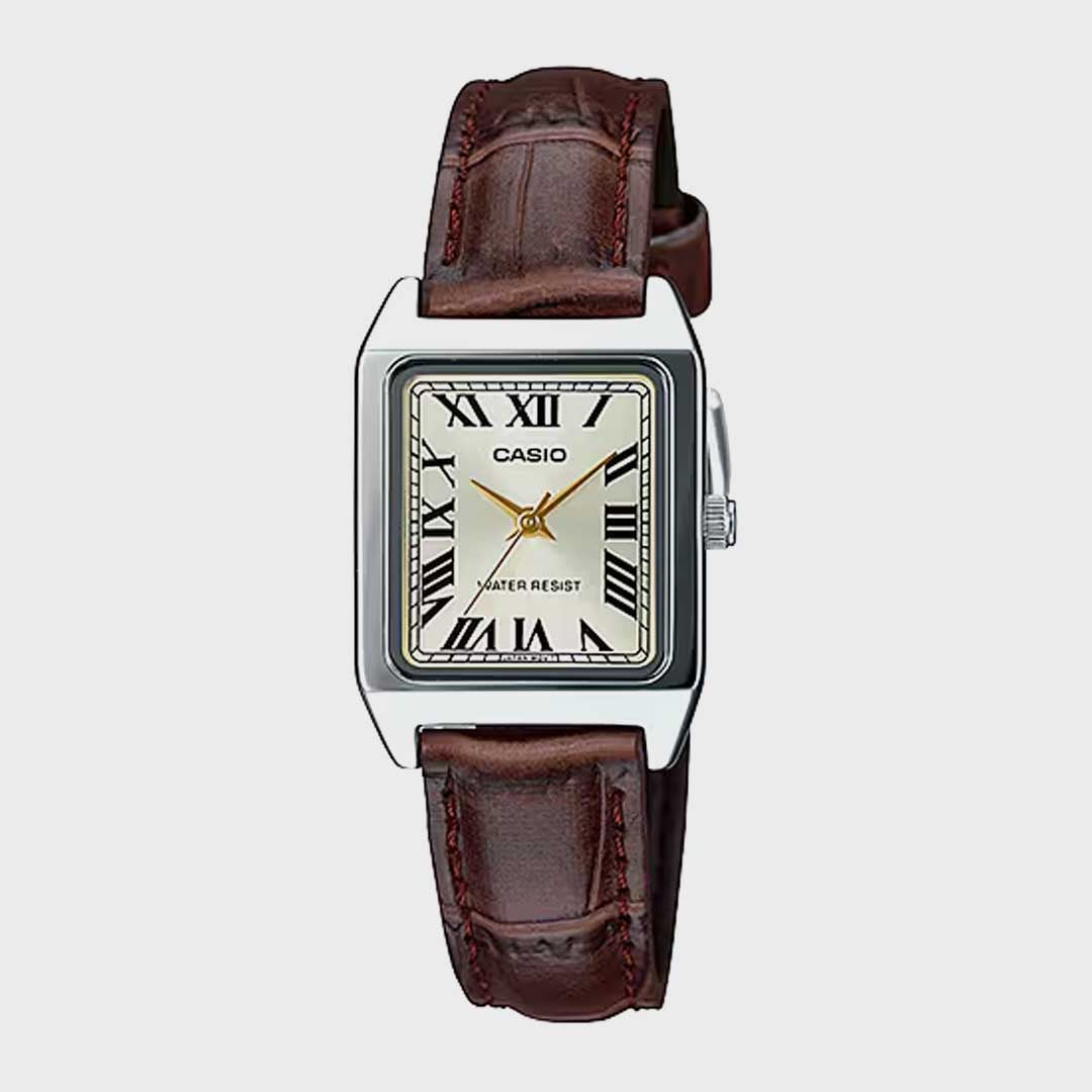 Vintage Roman Leather Watch | Ivory & Brown