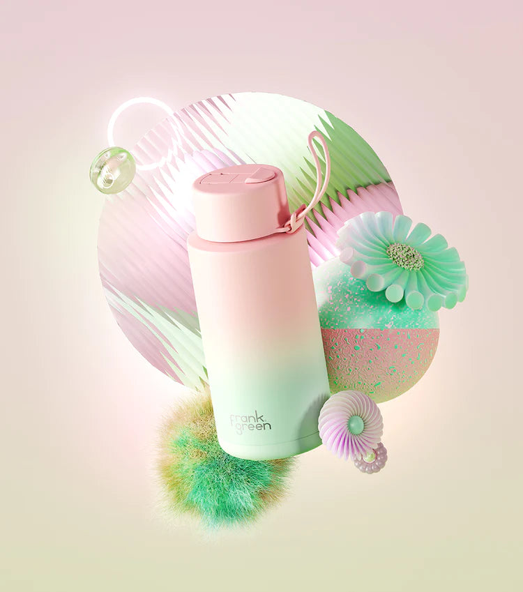 CERAMIC REUSABLE BOTTLE (1 LITRE) | BLUSHED / MINT GELATO