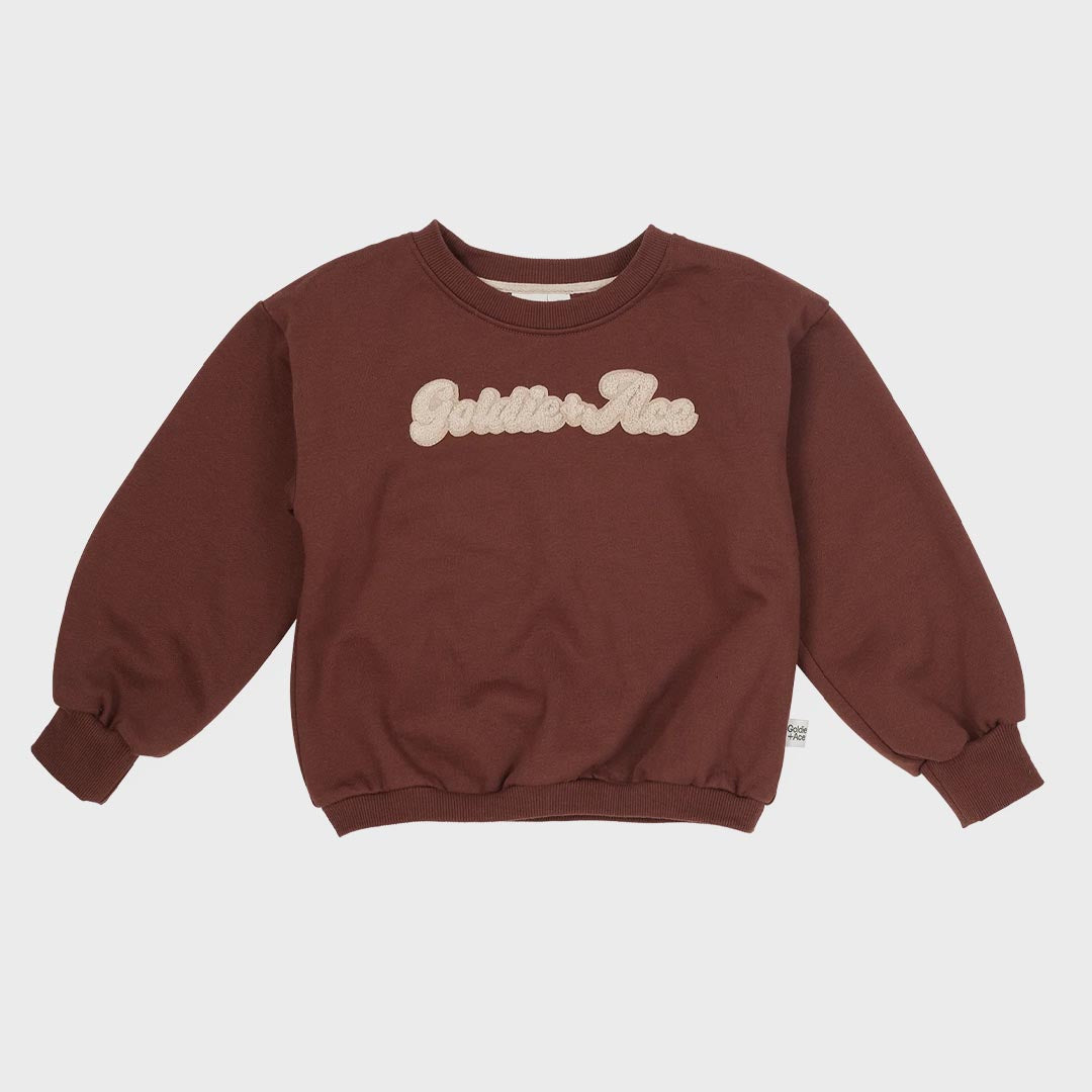 Comfy Embroidered Sweater | Chestnut