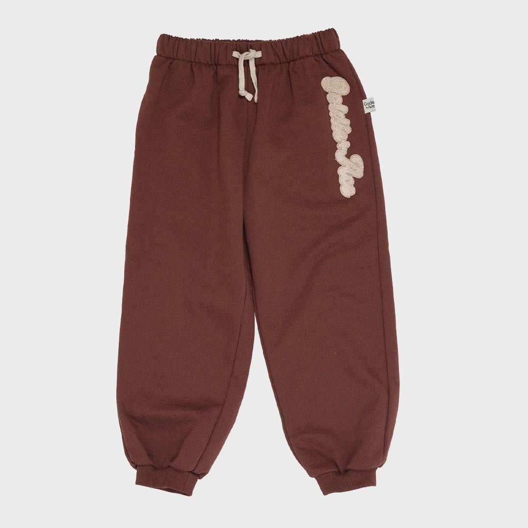 Comfy Embroidered Sweatpants | Chestnut