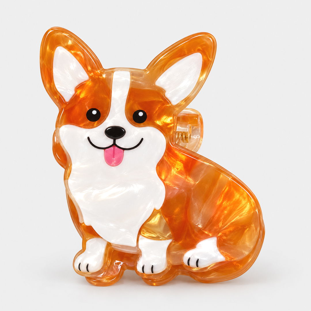 Corgi Hair Clip – detail view