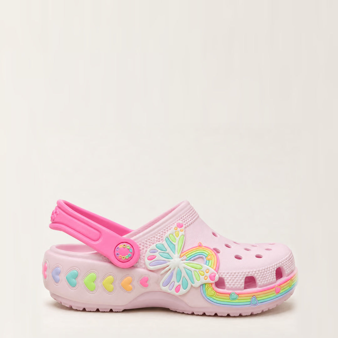 Classic Butterfly Lights Clog in Pink Milk — side view