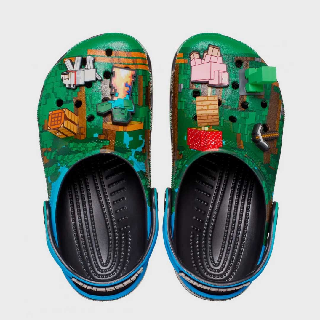 Kids Classic Minecraft Clog | Green Brown