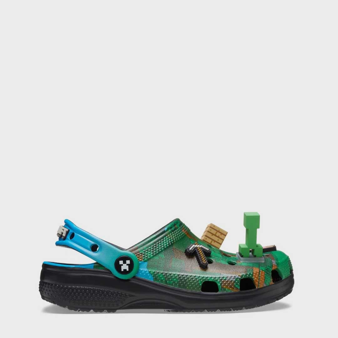 Kids Classic Minecraft Clog | Green Brown
