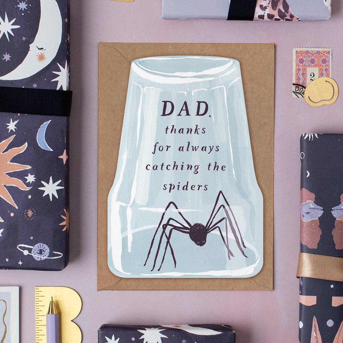 Spider Catching Dad Card | Fathers Day Cards | Dad Cards