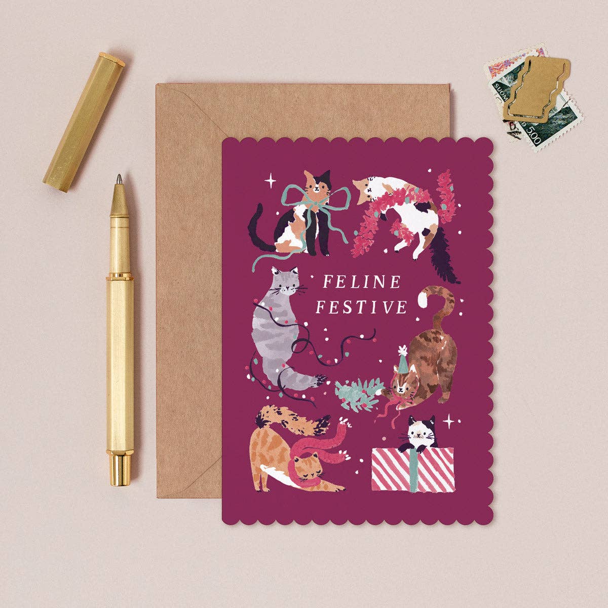 Feline Festive Cats Christmas Card | Cat Holiday Cards 2026
