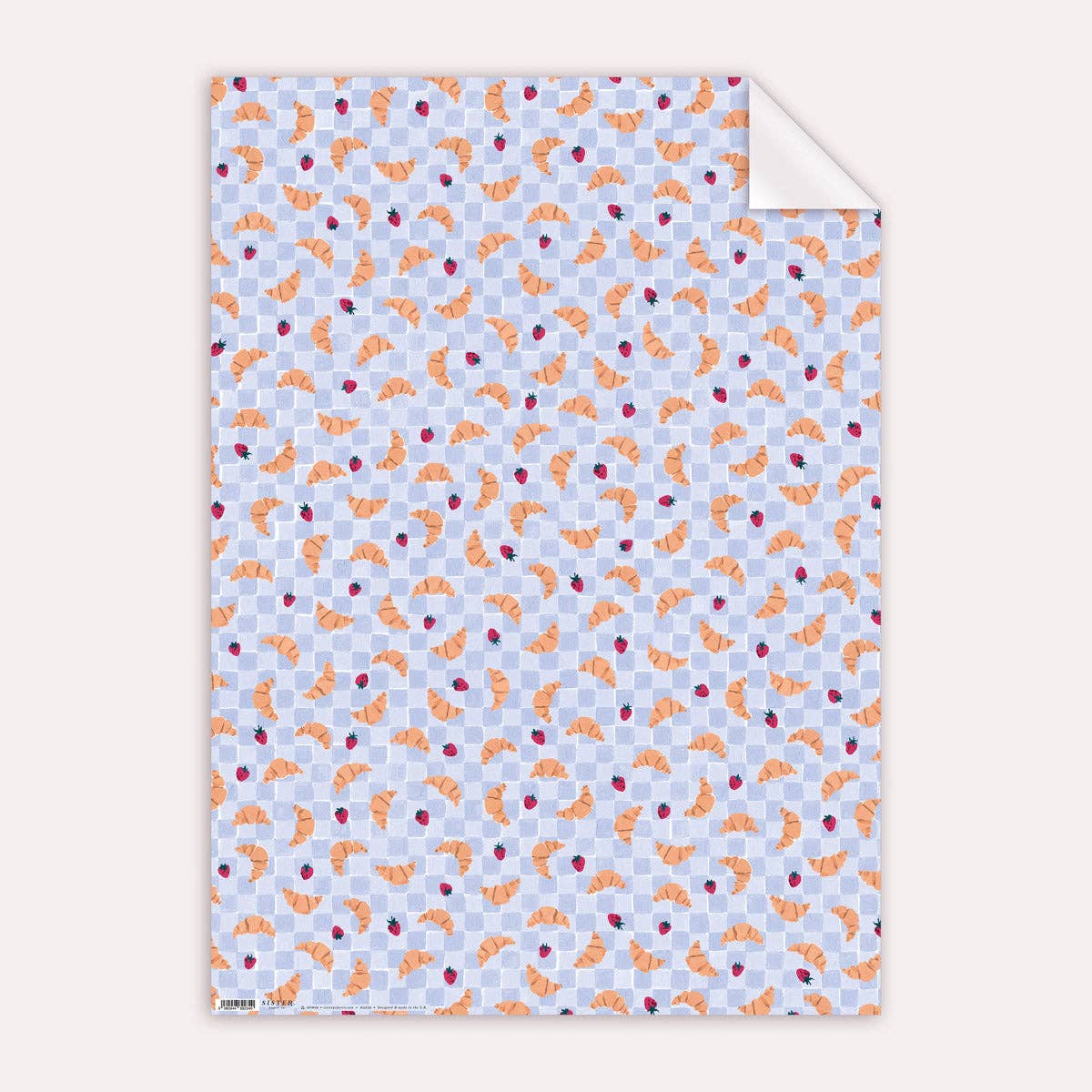Croissant Cafe Gift Wrap | Croissants Wrapping Paper Sheets