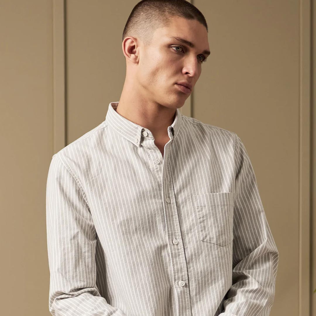 Dillon Stripe Oxford Shirt | Ivy Green