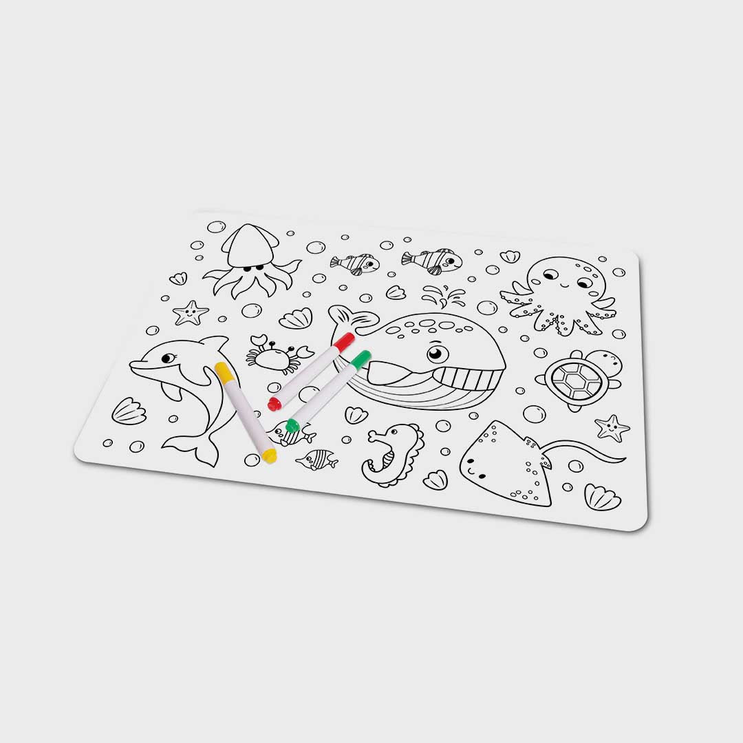 Colour In Placemat | Sealife