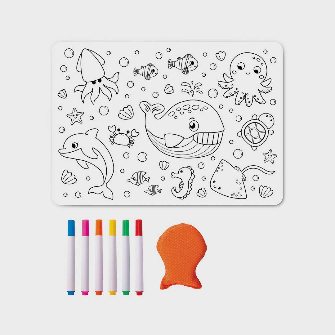Colour In Placemat | Sealife