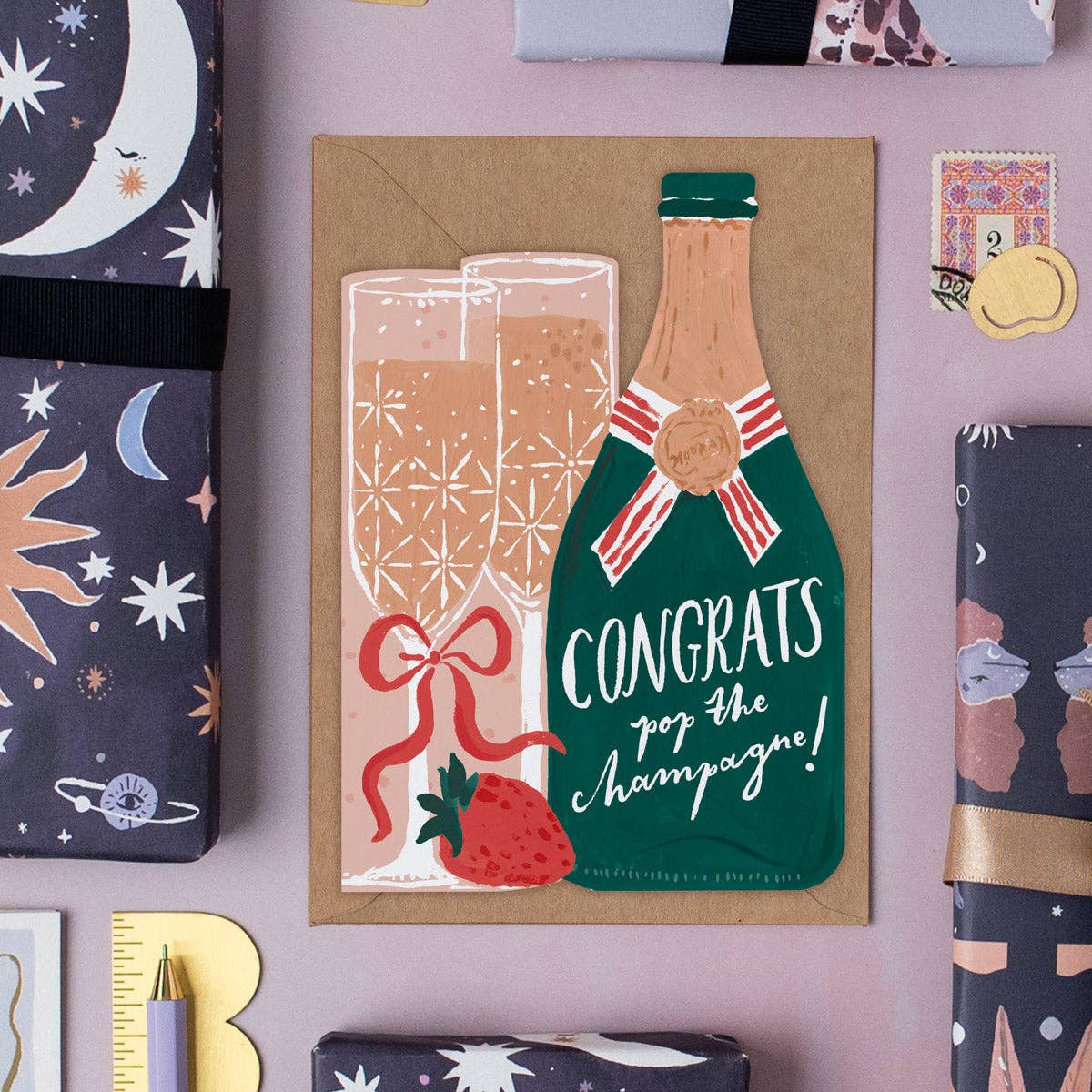 Pop The Champagne Congratulations Card | Celebration Cards