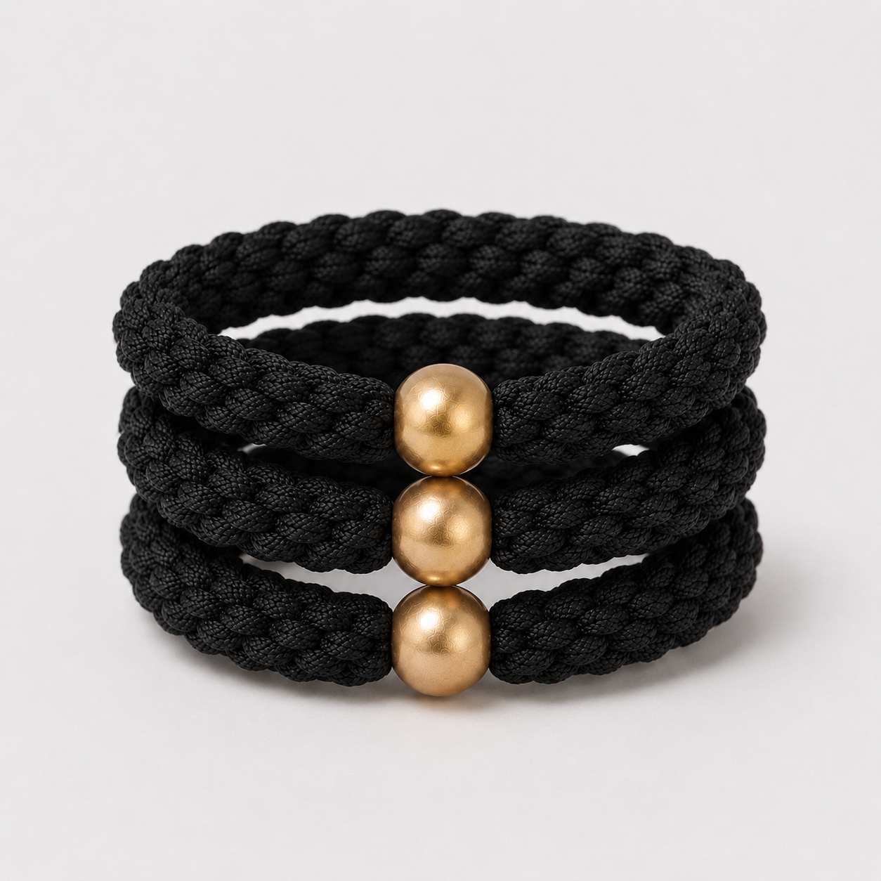 Elastic Braided Hair Tie 3 Pack  | Black