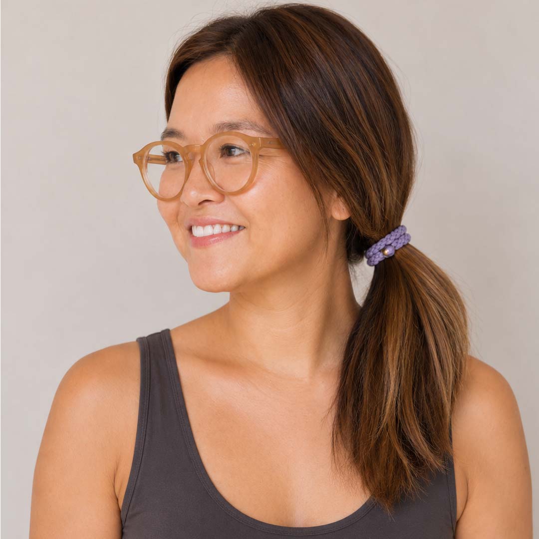 Elastic Braided Hair Tie 3 Pack | Lilac