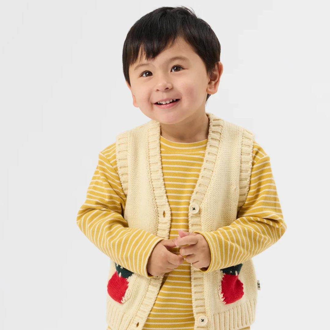 Essential Stripe Rib Top | Yellow