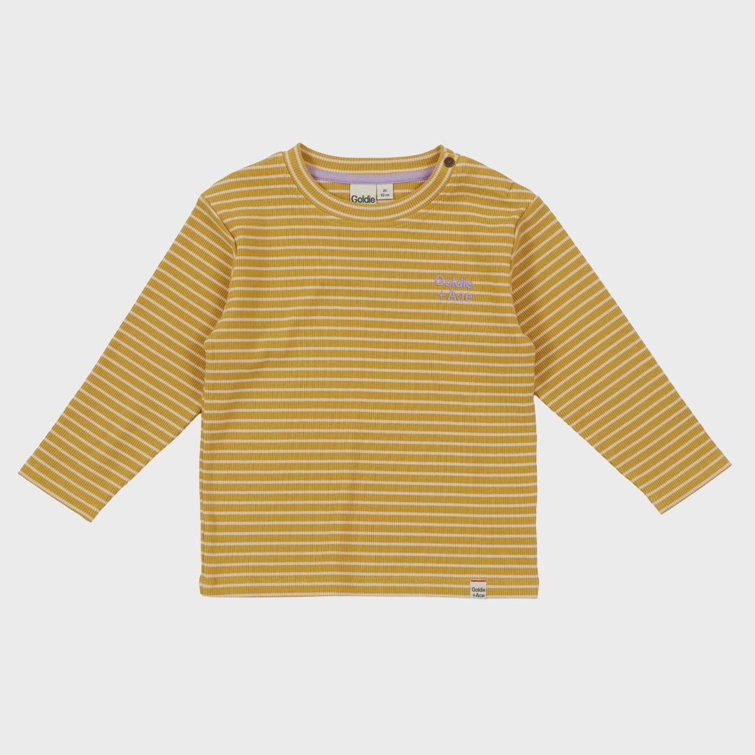 Essential Stripe Rib Top | Yellow