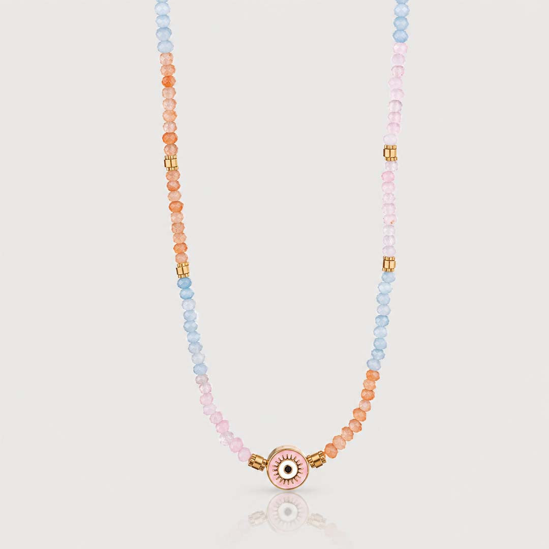 Evil Eye Crystal Necklace | Multi Jewel