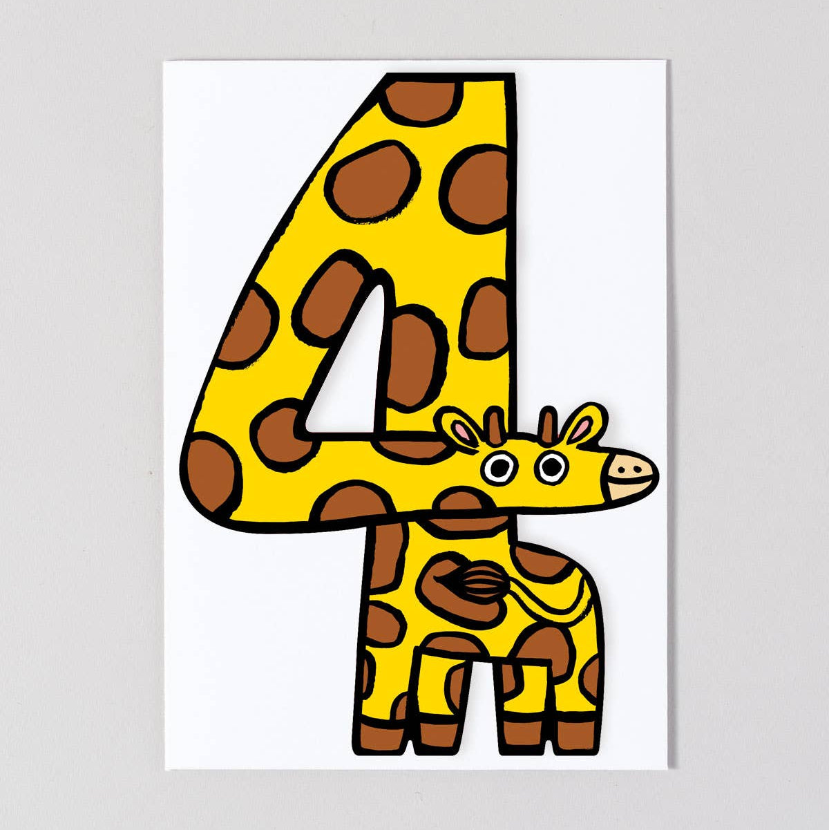 Birthday Card | Giraffe 4th Birthday