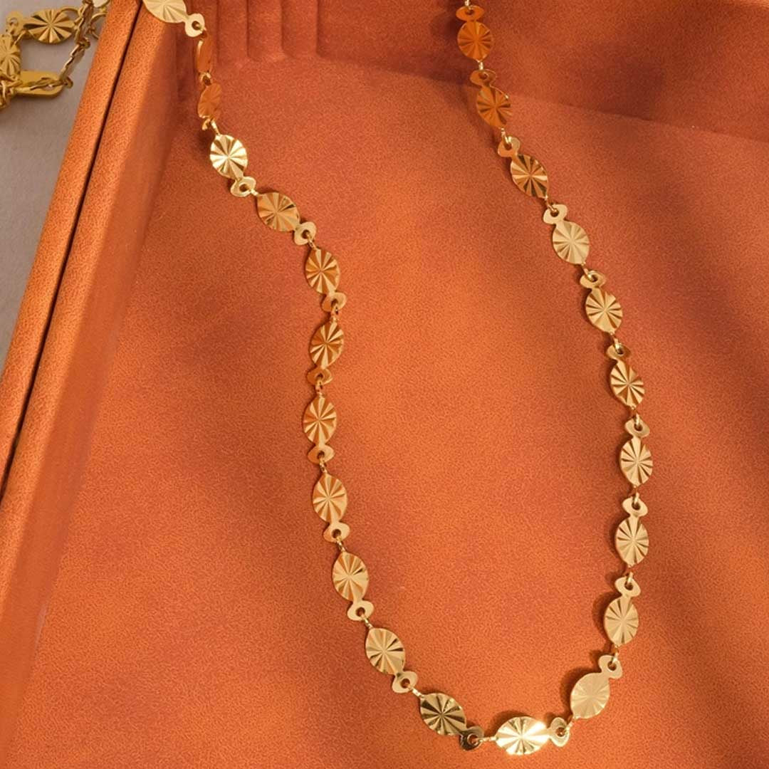 Bise Classic Oval Chain Necklace | 18K Gold