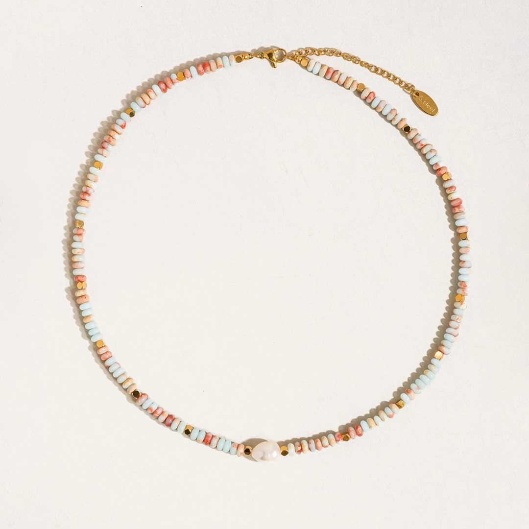 Swank Boho Beaded Pearl Necklace