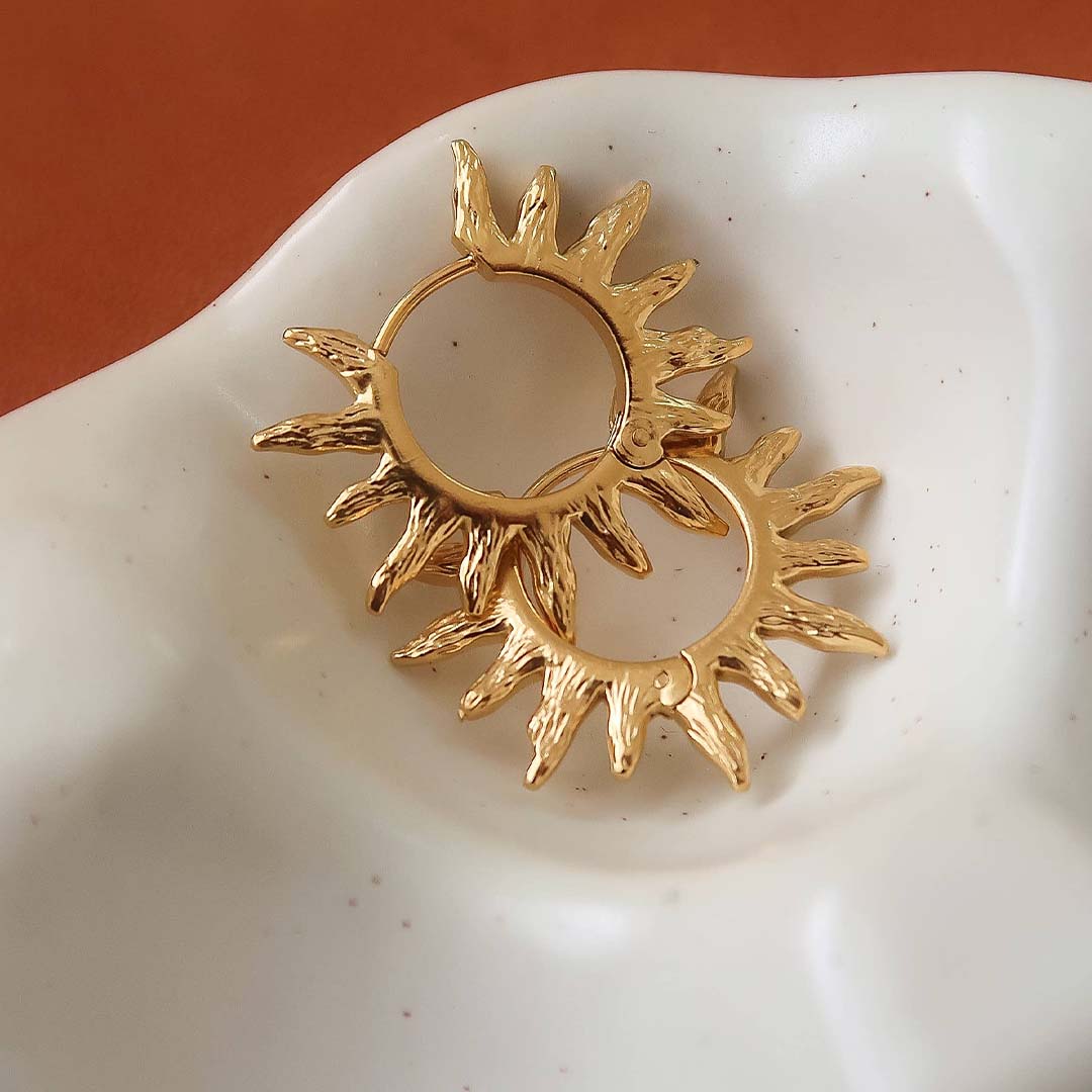 Sablière Sunburst Hoop Earrings| 18K Yellow Gold
