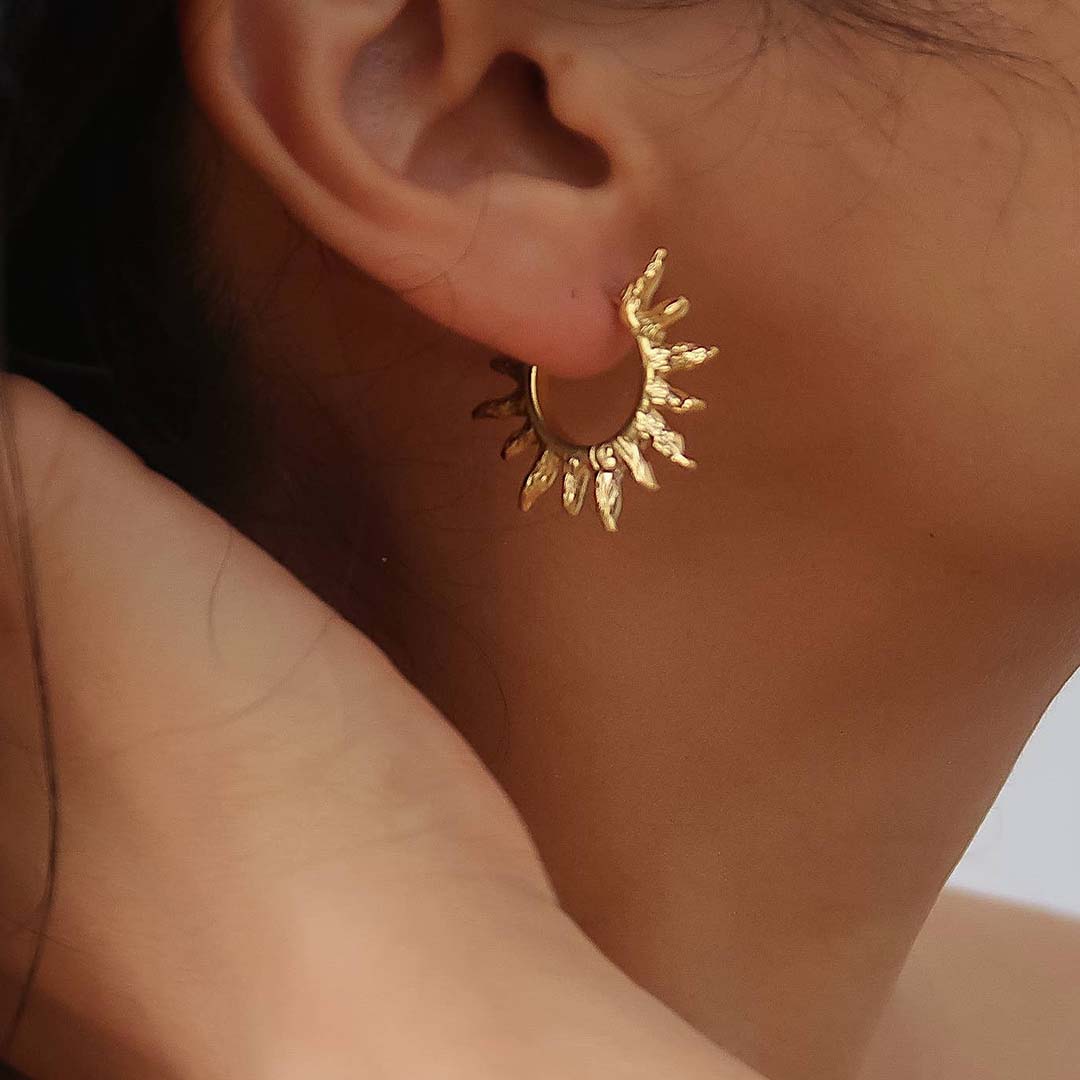 Sablière Sunburst Hoop Earrings| 18K Yellow Gold