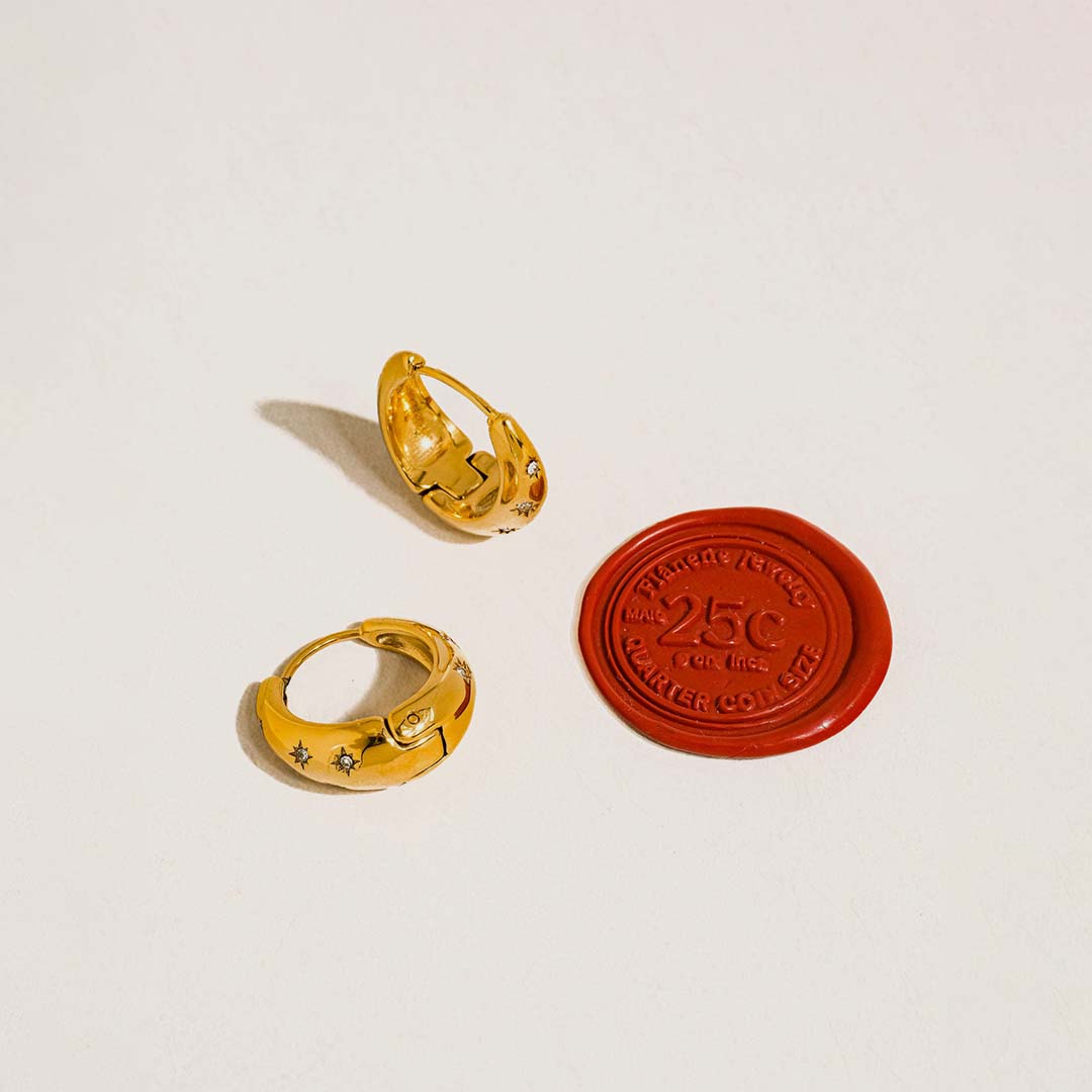 Solira Star Hoop Earring | 18K Gold