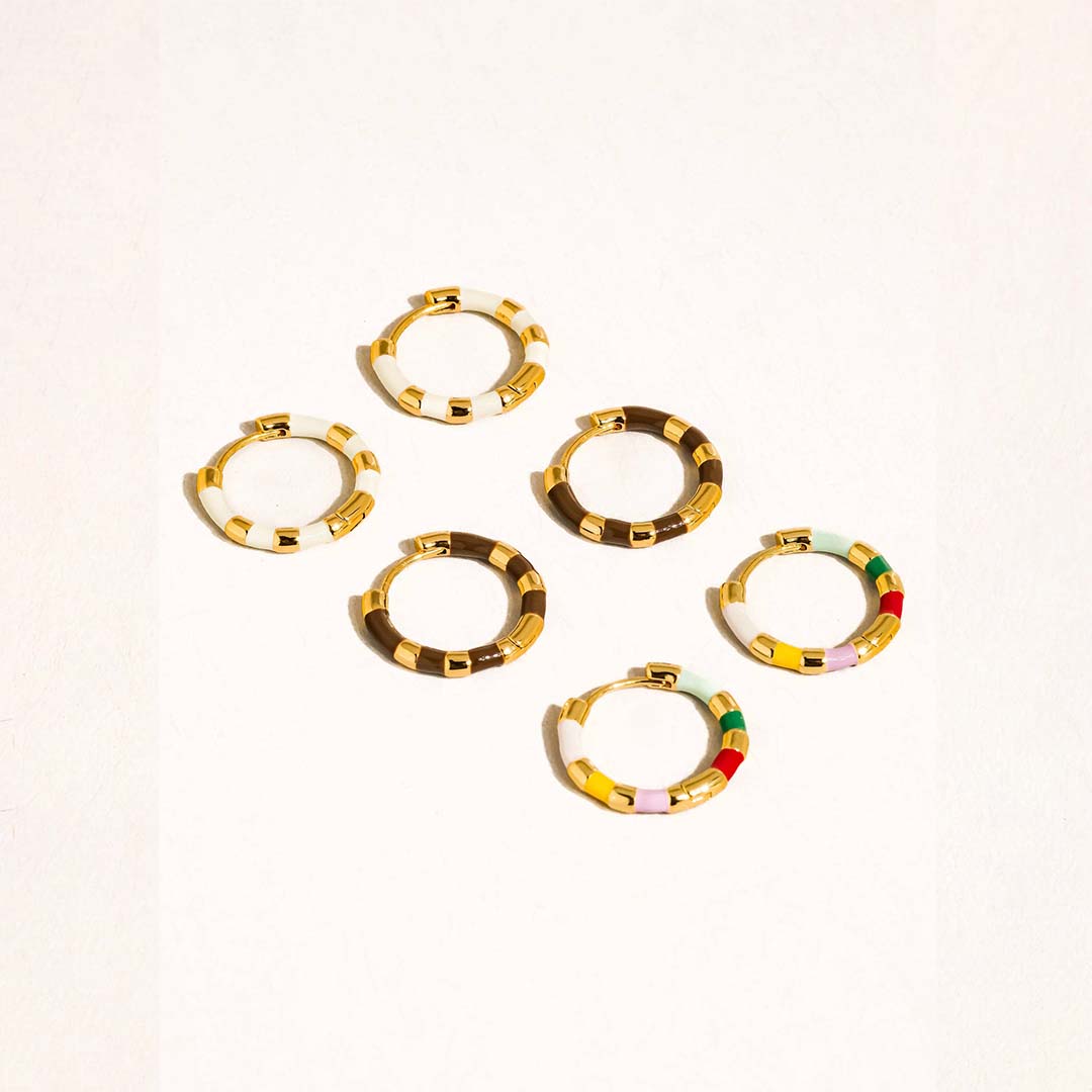 Avielle Vintage Hoop Earring | White 18K Gold