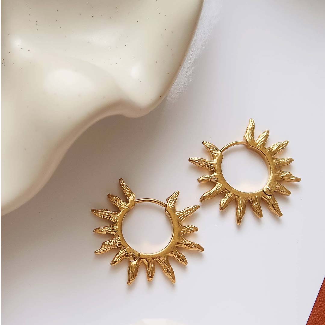 Sablière Sunburst Hoop Earrings| 18K Yellow Gold