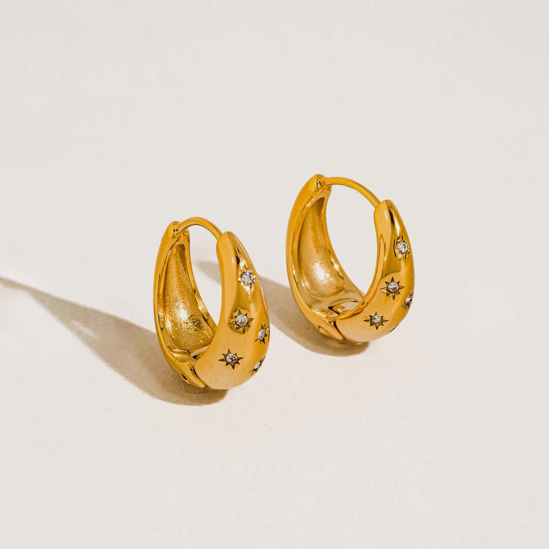 Solira Star Hoop Earring | 18K Gold