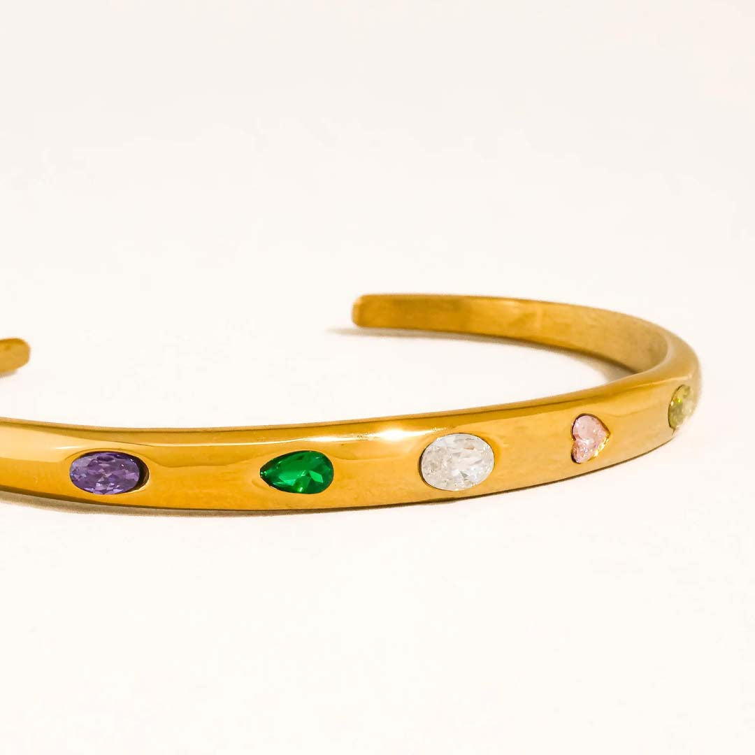 Juneau Multicolour Bangle | Gold
