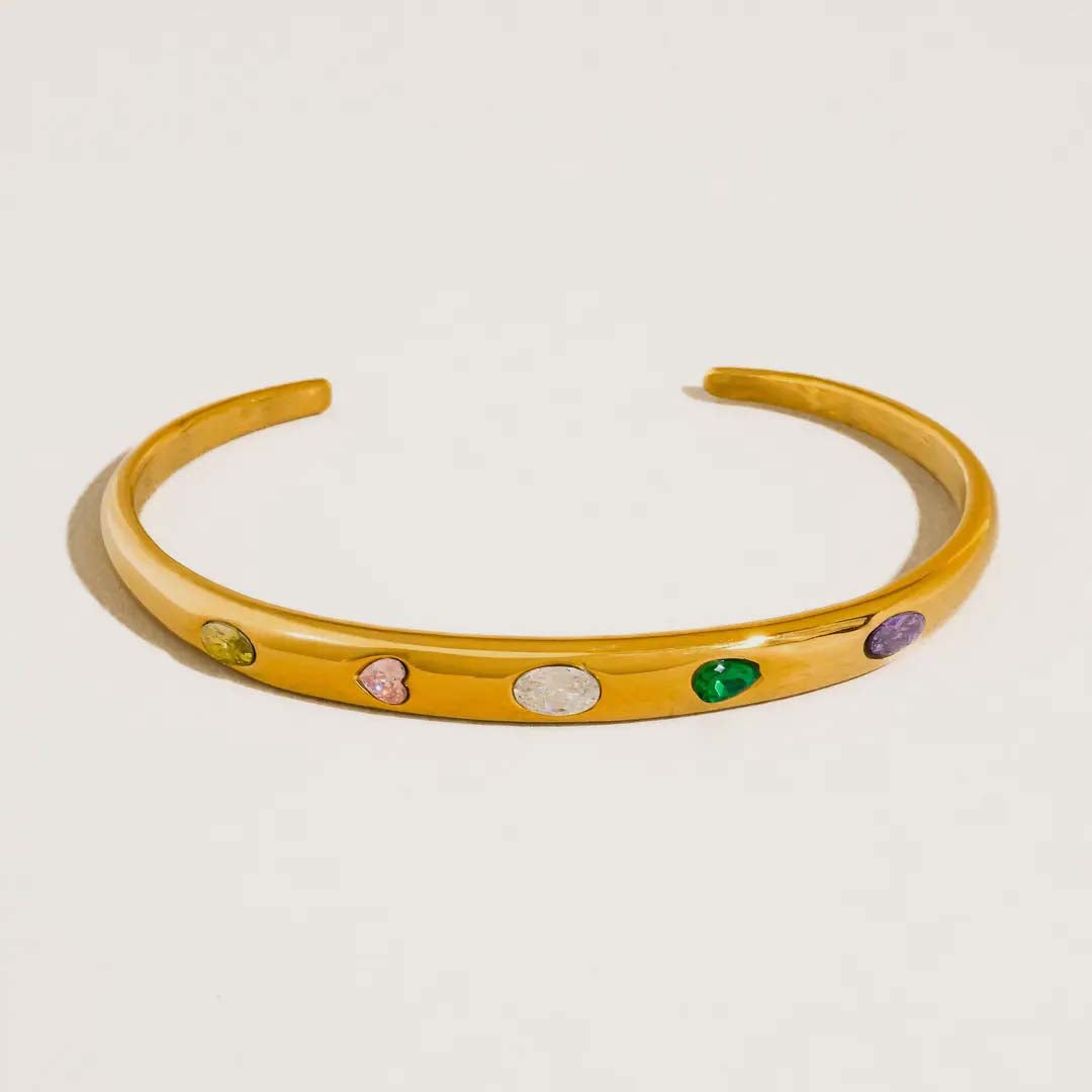 Juneau Multicolour Bangle | Gold
