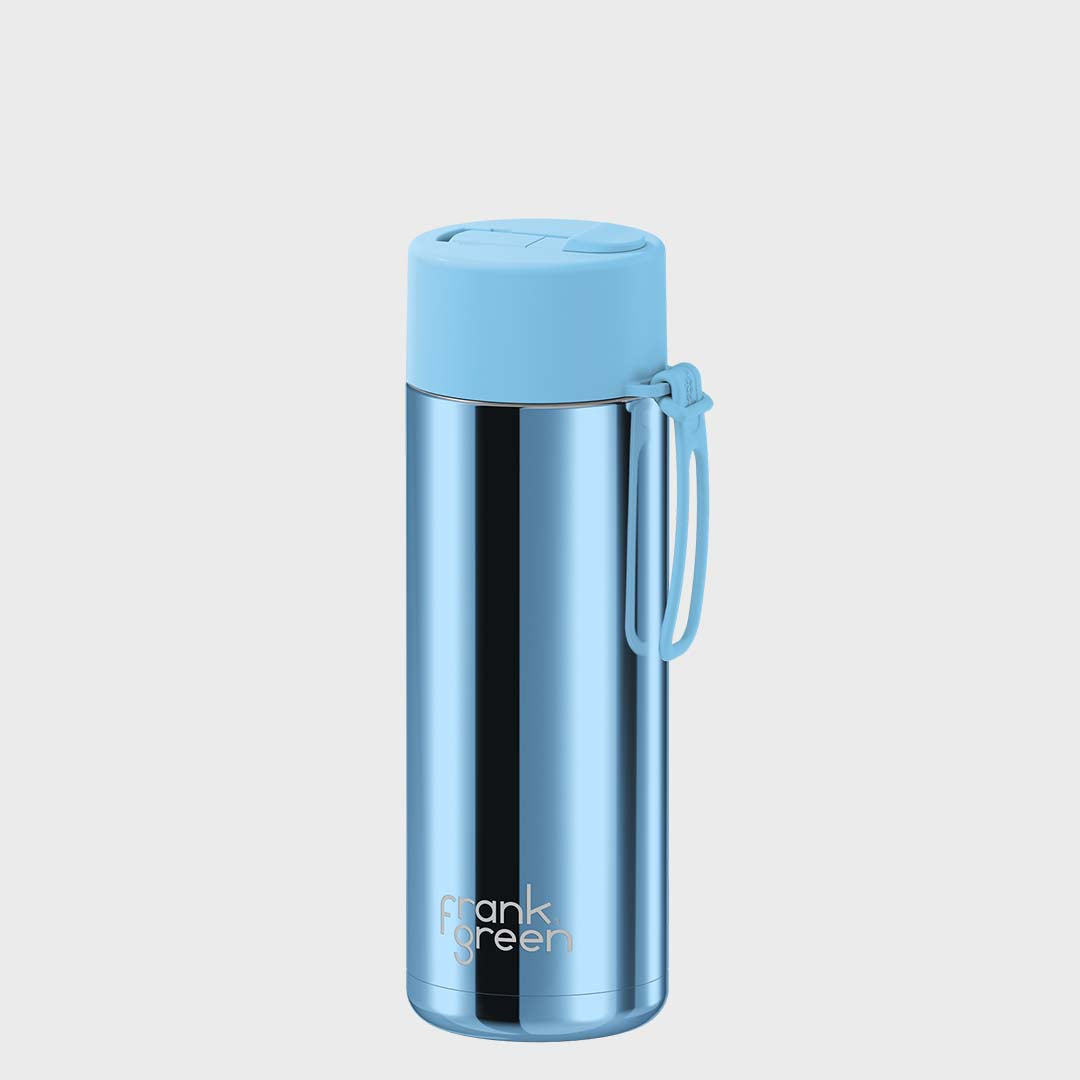 Ceramic Reusable Bottle (595ml) | Chrome Light Blue