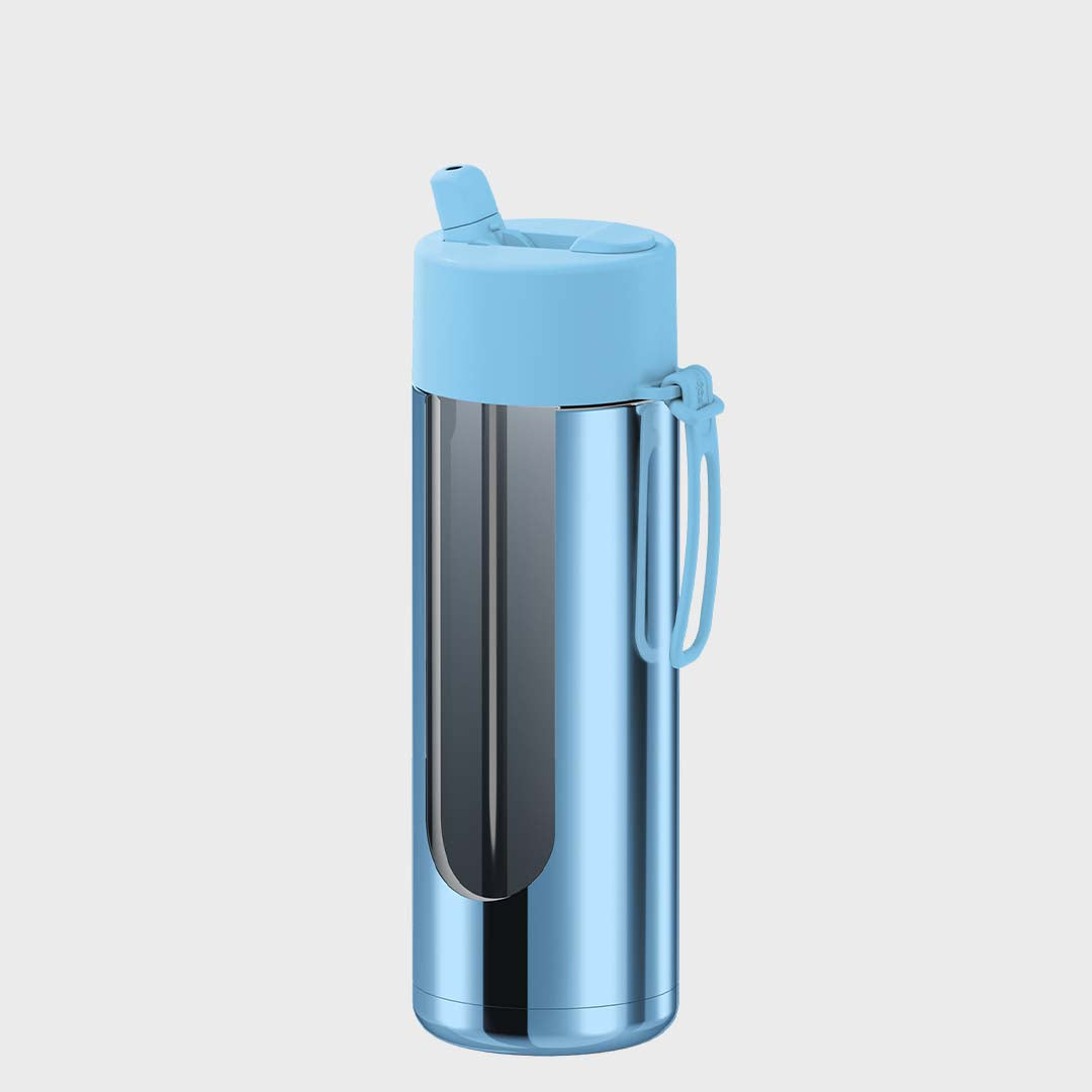 Ceramic Reusable Bottle (595ml) | Chrome Light Blue