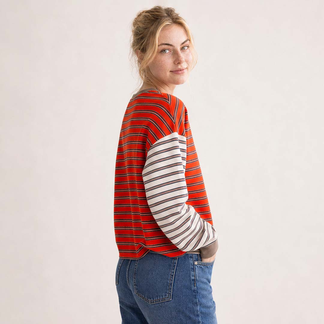 Colour Block Stripe Tee | Tuscany