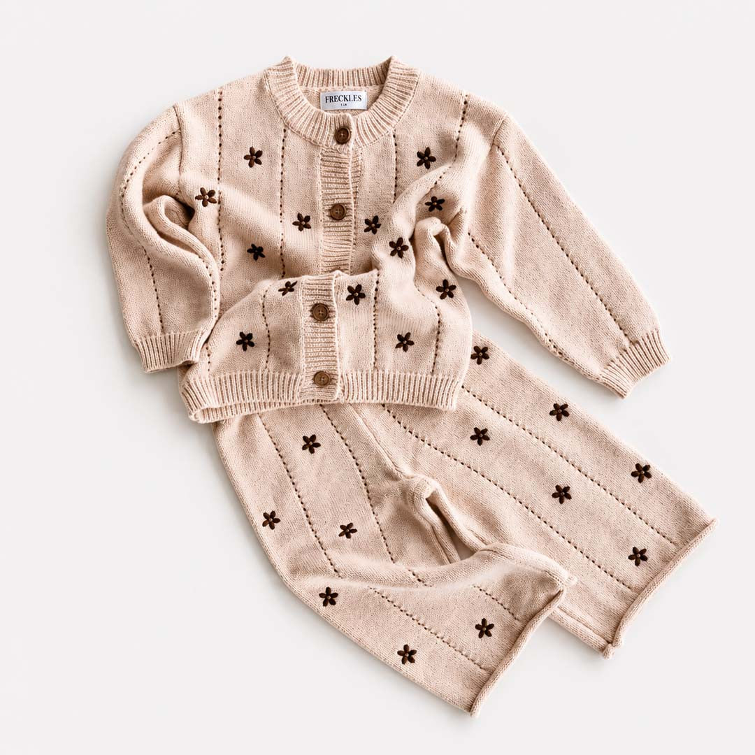 Cotton Knit Set | Brown Daisy