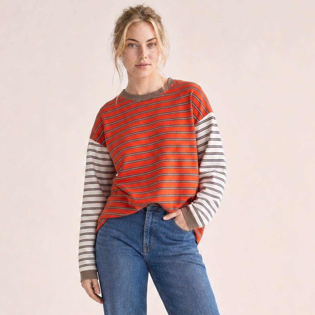 Colour Block Stripe Tee | Tuscany