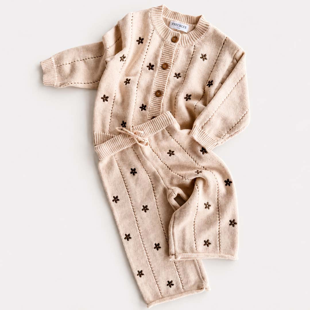 Cotton Knit Set | Brown Daisy