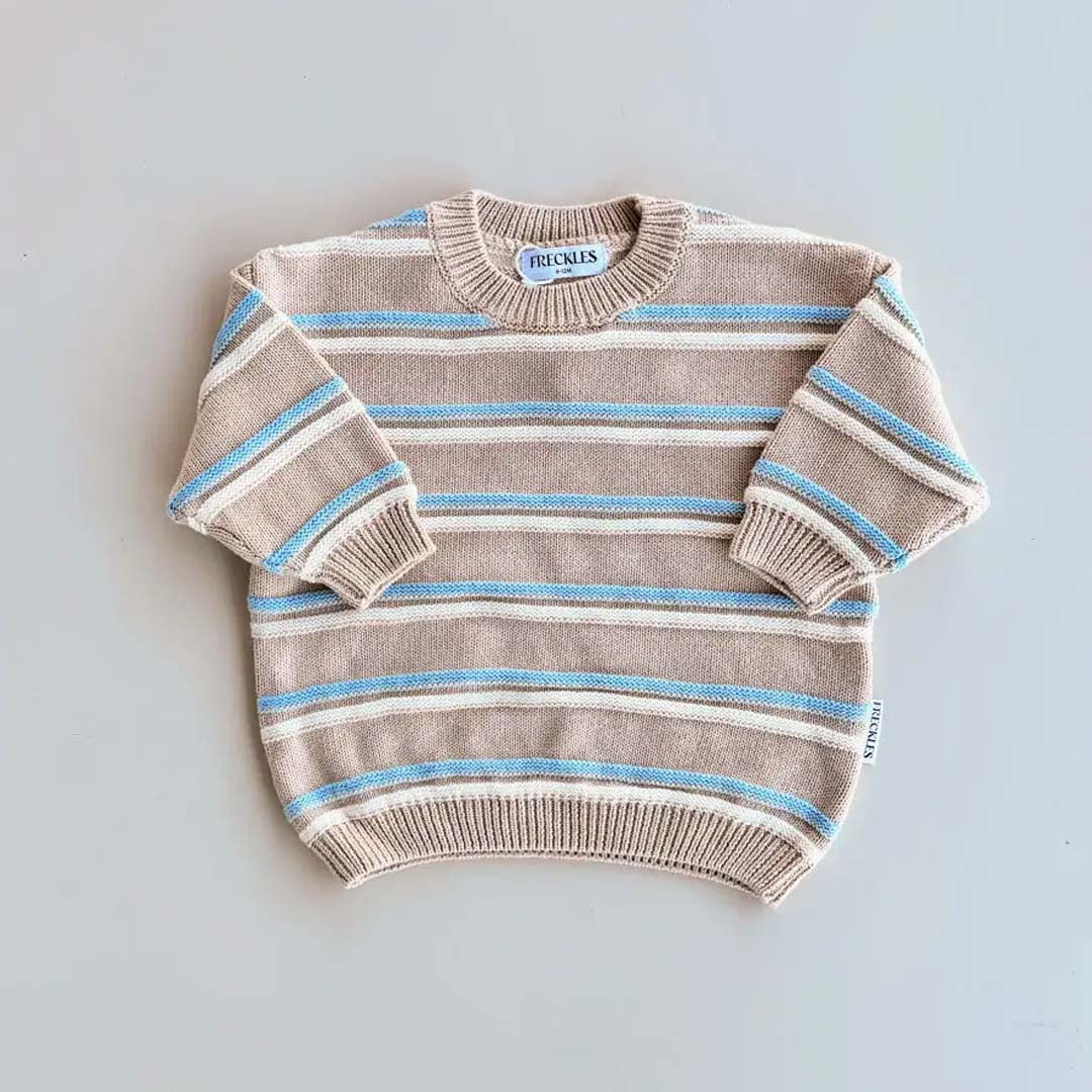 Raised Stripe Knit Set | Arctic Snow