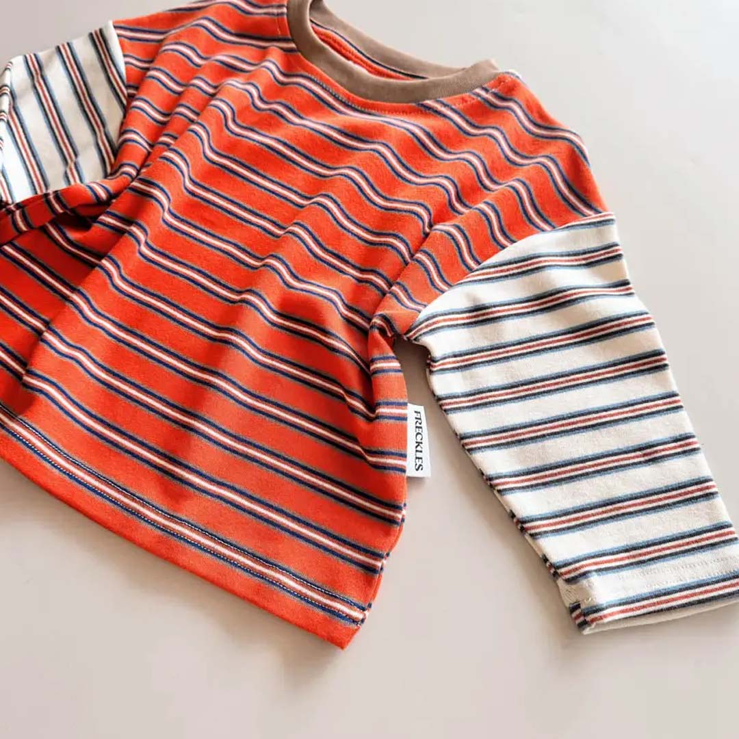Kids Colour Block Stripe Tee | Tuscany