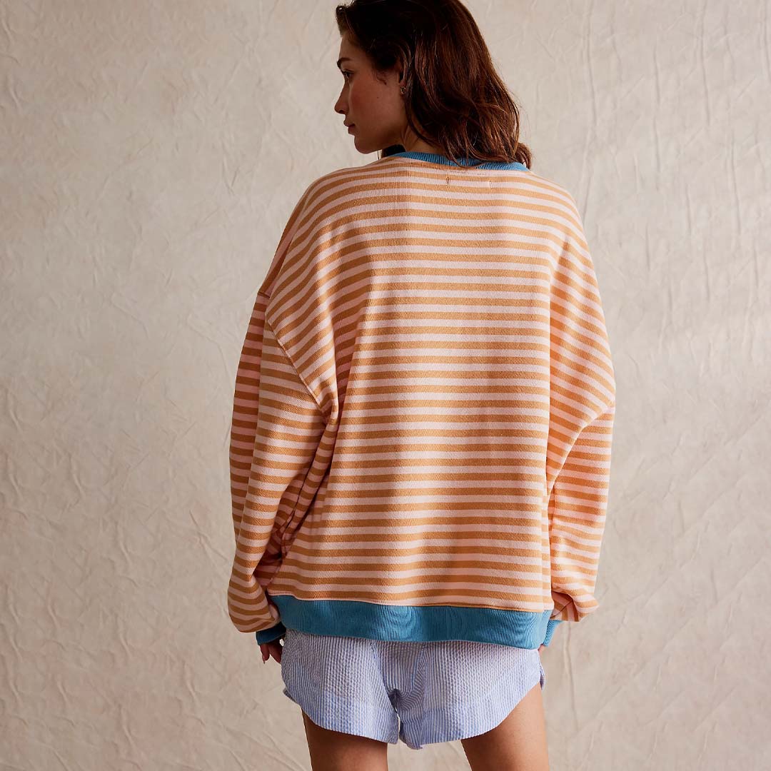 CLASSIC STRIPED CREWNECK | LATTE COMBO