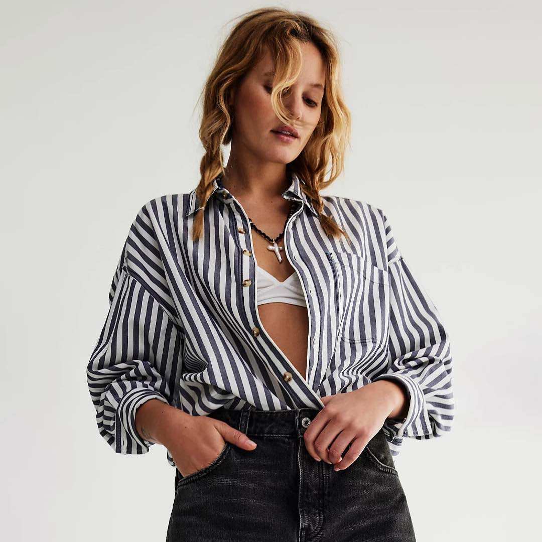 FREDDIE STRIPED SHIRT | NAUTICAL NAVY