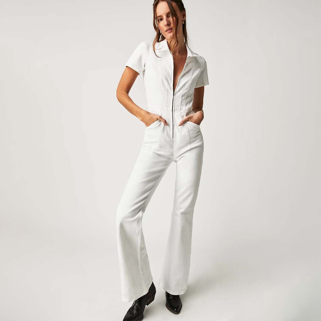 JAYDE FLARE JUMPSUIT | PURE WHITE